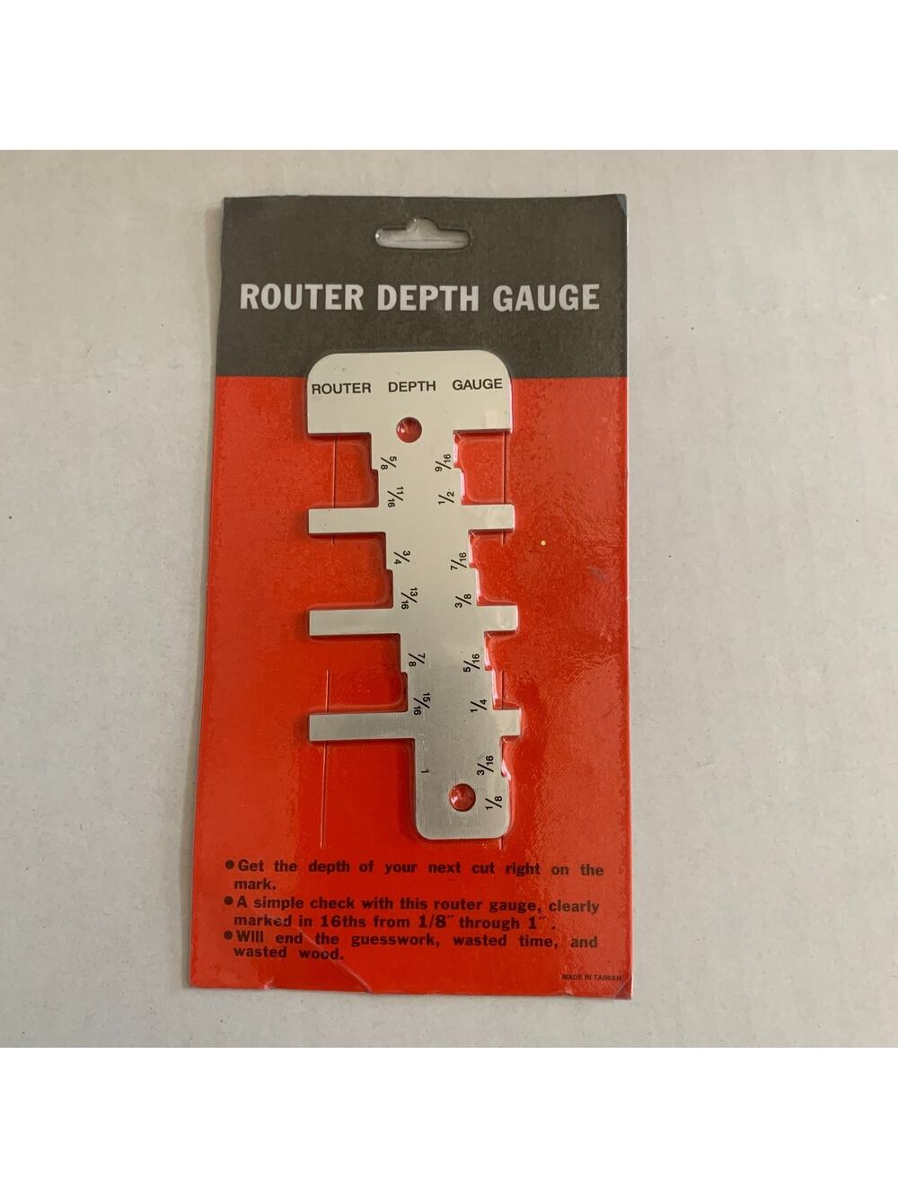 Router Depth Gauge Marked in 16ths From 1/8" Through 1" Brand New